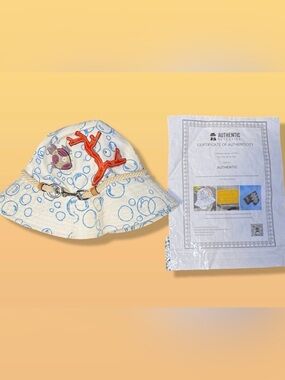 Coach rare limited edition Bubble-Print White Bucket Hat under the sea fish